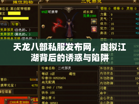 天龙八部私服发布网，虚拟江湖背后的诱惑与陷阱