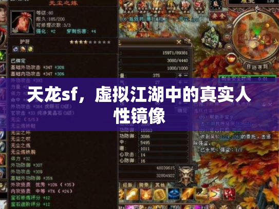 天龙sf，虚拟江湖中的真实人性镜像