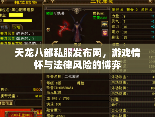 天龙八部私服发布网，游戏情怀与法律风险的博弈