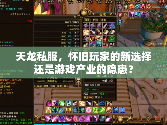 天龙私服，怀旧玩家的新选择还是游戏产业的隐患？