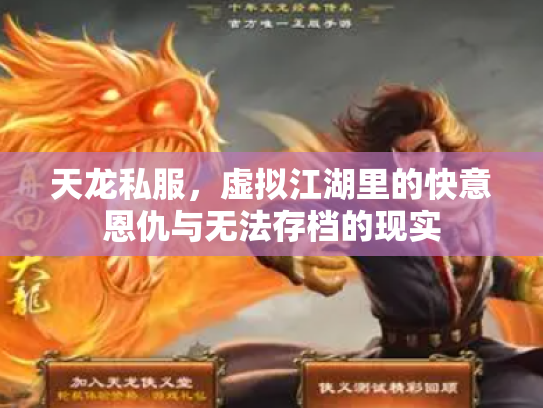 天龙私服，虚拟江湖里的快意恩仇与无法存档的现实