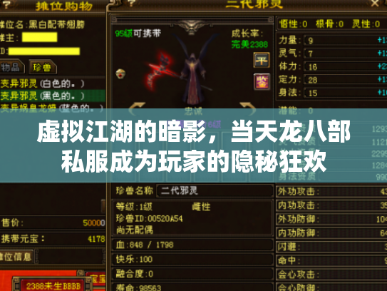 虚拟江湖的暗影，当天龙八部私服成为玩家的隐秘狂欢