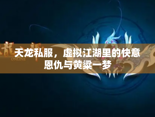 天龙私服，虚拟江湖里的快意恩仇与黄粱一梦