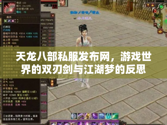天龙八部私服发布网，游戏世界的双刃剑与江湖梦的反思