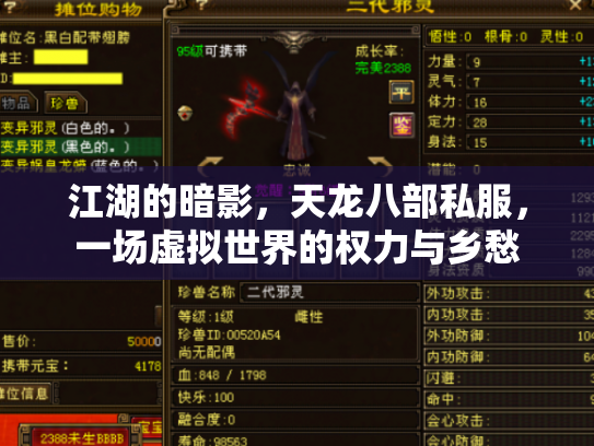 江湖的暗影，天龙八部私服，一场虚拟世界的权力与乡愁