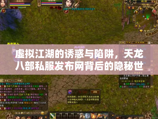 虚拟江湖的诱惑与陷阱，天龙八部私服发布网背后的隐秘世界