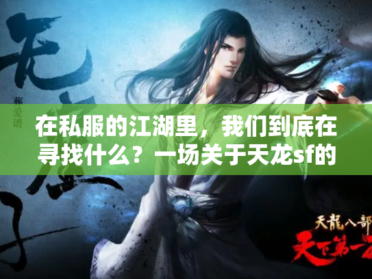 在私服的江湖里，我们到底在寻找什么？一场关于天龙sf的虚拟人类学考察