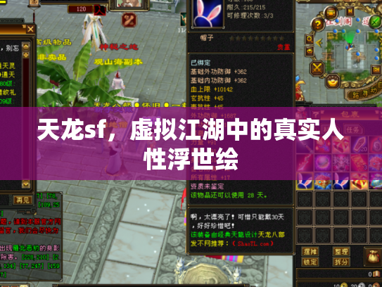 天龙sf，虚拟江湖中的真实人性浮世绘