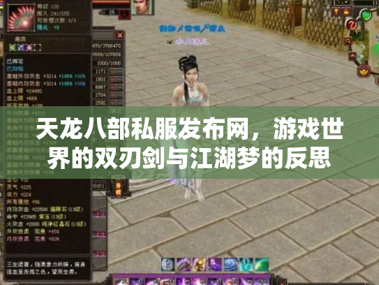 天龙八部私服发布网，游戏世界的双刃剑与江湖梦的反思