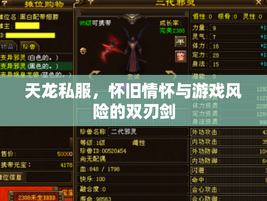 天龙私服，怀旧情怀与游戏风险的双刃剑