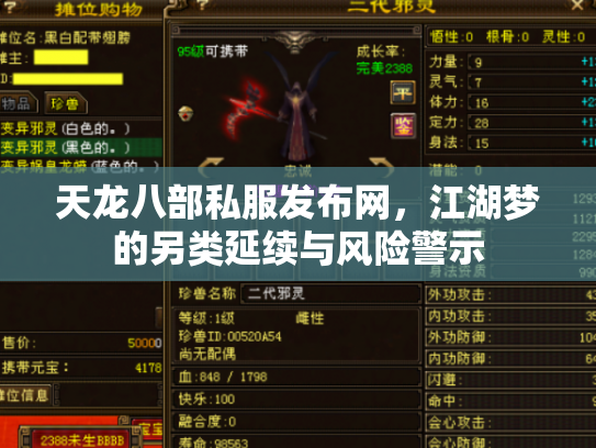 天龙八部私服发布网，江湖梦的另类延续与风险警示