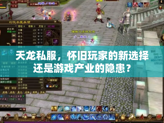天龙私服，怀旧玩家的新选择还是游戏产业的隐患？