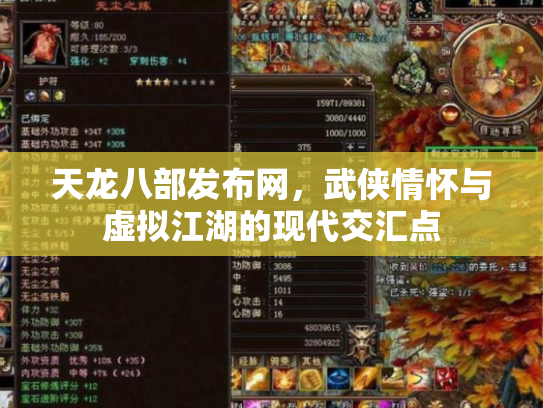 天龙八部发布网，武侠情怀与虚拟江湖的现代交汇点