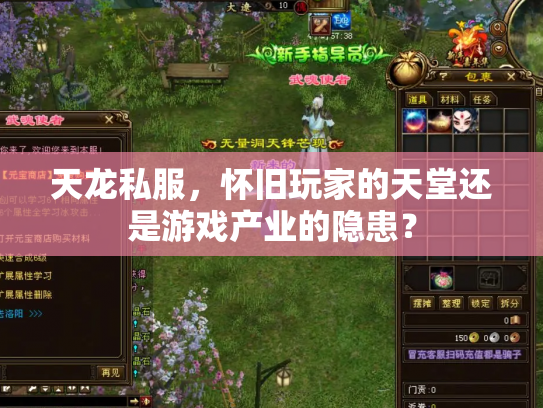 天龙私服，怀旧玩家的天堂还是游戏产业的隐患？