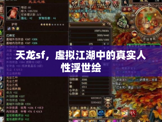 天龙sf，虚拟江湖中的真实人性浮世绘
