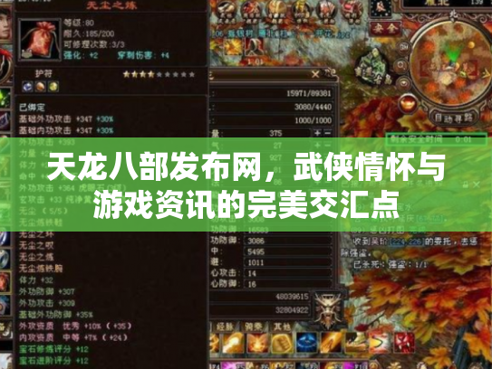 天龙八部发布网，武侠情怀与游戏资讯的完美交汇点