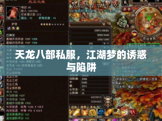 天龙八部私服，江湖梦的诱惑与陷阱