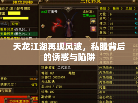 天龙江湖再现风波，私服背后的诱惑与陷阱