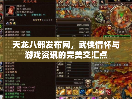 天龙八部发布网，武侠情怀与游戏资讯的完美交汇点