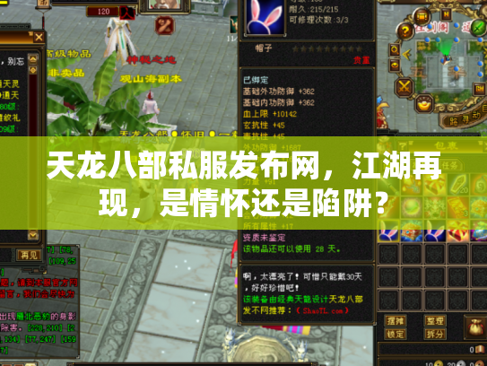 天龙八部私服发布网，江湖再现，是情怀还是陷阱？