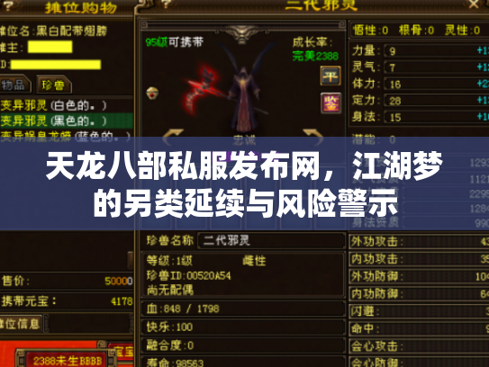 天龙八部私服发布网，江湖梦的另类延续与风险警示