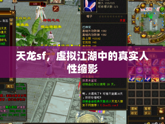 天龙sf，虚拟江湖中的真实人性缩影