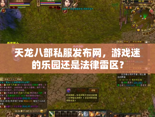 天龙八部私服发布网，游戏迷的乐园还是法律雷区？