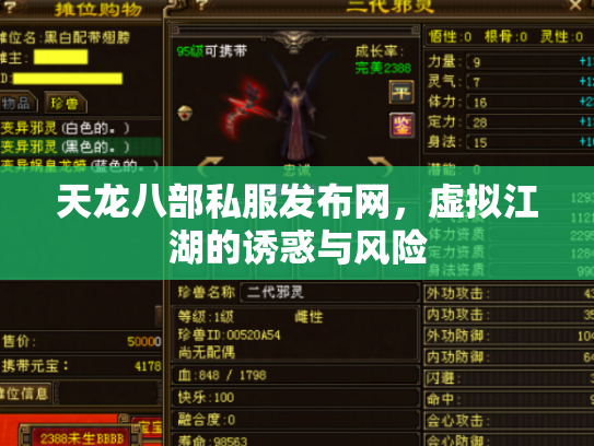 天龙八部私服发布网，虚拟江湖的诱惑与风险