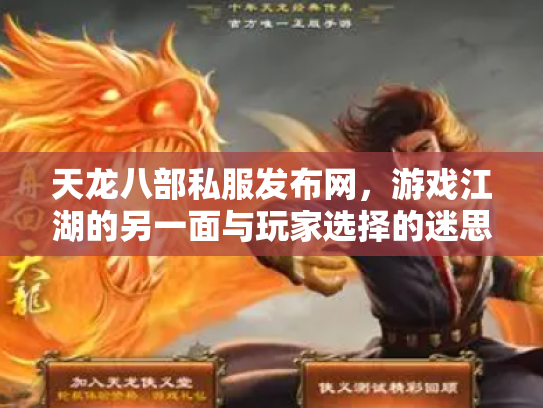 天龙八部私服发布网，游戏江湖的另一面与玩家选择的迷思