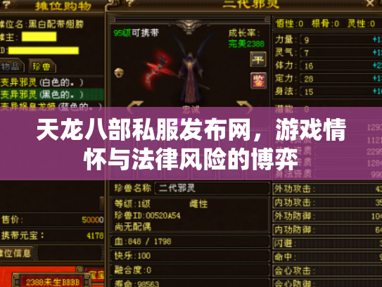 天龙八部私服发布网，游戏情怀与法律风险的博弈