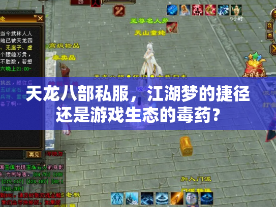 天龙八部私服，江湖梦的捷径还是游戏生态的毒药？