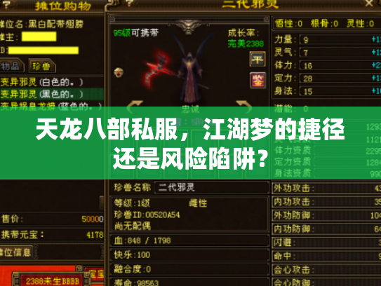 天龙八部私服，江湖梦的捷径还是风险陷阱？