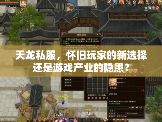天龙私服，怀旧玩家的新选择还是游戏产业的隐患？