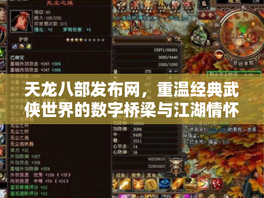 天龙八部发布网，重温经典武侠世界的数字桥梁与江湖情怀