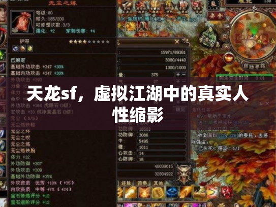 天龙sf，虚拟江湖中的真实人性缩影
