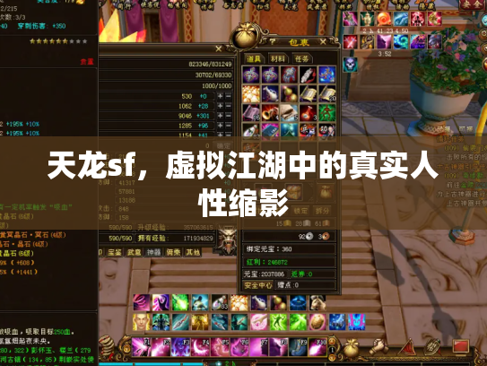 天龙sf，虚拟江湖中的真实人性缩影