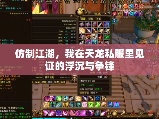 仿制江湖，我在天龙私服里见证的浮沉与争锋