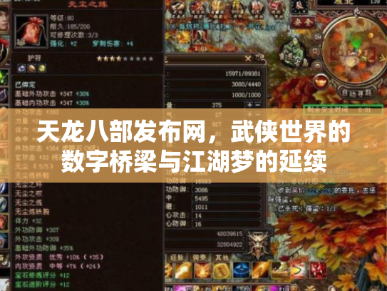 天龙八部发布网，武侠世界的数字桥梁与江湖梦的延续
