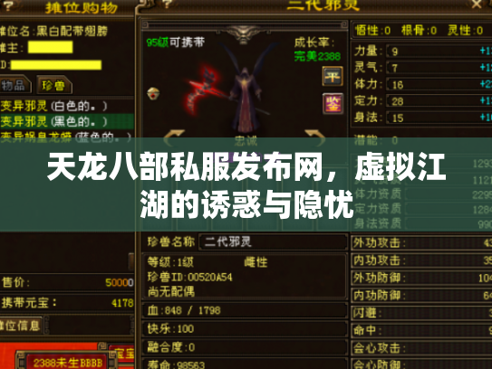 天龙八部私服发布网，虚拟江湖的诱惑与隐忧