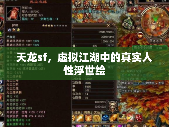 天龙sf，虚拟江湖中的真实人性浮世绘