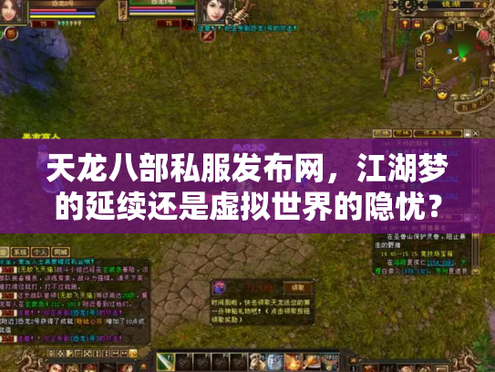 天龙八部私服发布网，江湖梦的延续还是虚拟世界的隐忧？