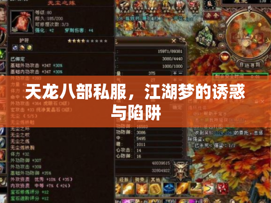 天龙八部私服，江湖梦的诱惑与陷阱