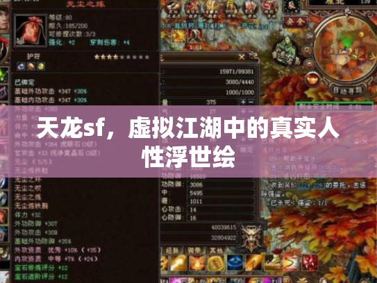 天龙sf，虚拟江湖中的真实人性浮世绘