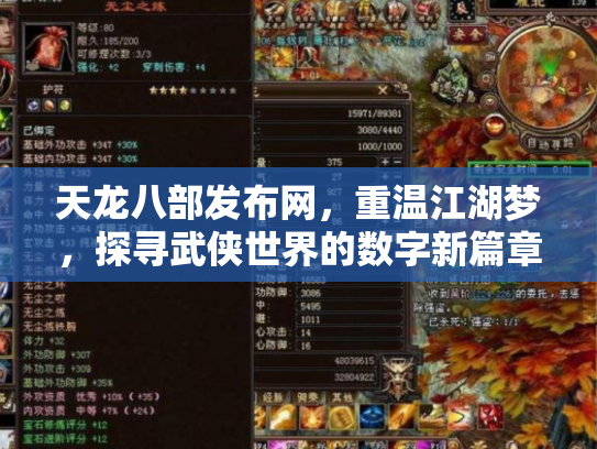 天龙八部发布网，重温江湖梦，探寻武侠世界的数字新篇章
