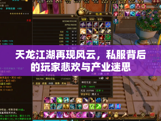 天龙江湖再现风云，私服背后的玩家悲欢与产业迷思
