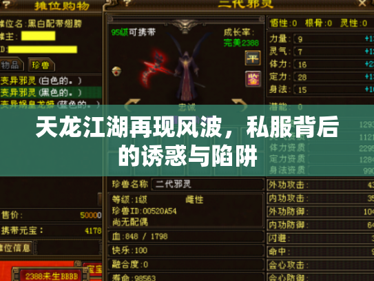 天龙江湖再现风波，私服背后的诱惑与陷阱