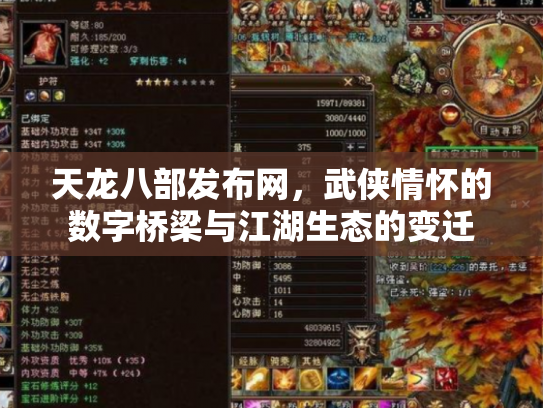 天龙八部发布网，武侠情怀的数字桥梁与江湖生态的变迁