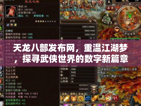 天龙八部发布网，重温江湖梦，探寻武侠世界的数字新篇章