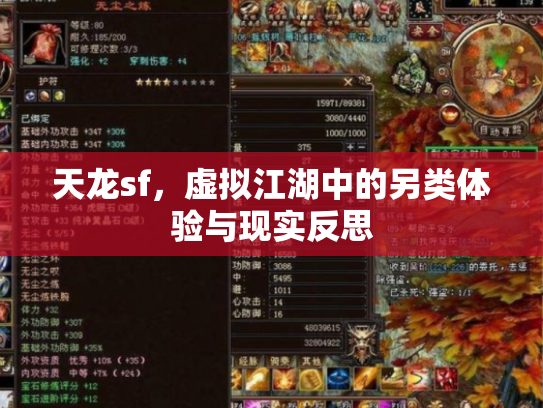 天龙sf，虚拟江湖中的另类体验与现实反思