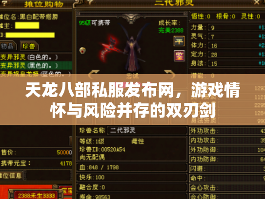 天龙八部私服发布网，游戏情怀与风险并存的双刃剑